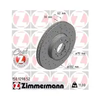 ZIMMERMANN 150.1298.52 Bremsscheiben 2 Stück für BMW