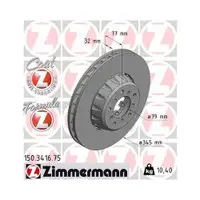 Original ZIMMERMANN 150.3416.75 Bremsscheiben 2 Stück für BMW