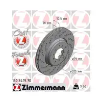 Original ZIMMERMANN 150.3419.70 Bremsscheiben 2 Stück für BMW