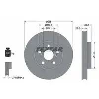 TEXTAR 92077500 Bremsscheiben 2 Stück vorne für TOYOTA