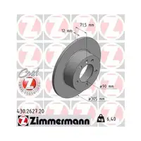 Zimmermann 430.2627.20 Bremsscheiben 2 Stück OPEL