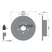 Original TEXTAR 92222500 Bremsscheiben 2 Stück hinten für TOYOTA