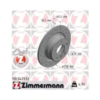 Original ZIMMERMANN 150.3429.52 Bremsscheiben 2 Stück für BMW