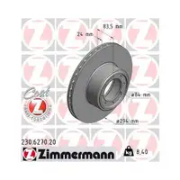 ZIMMERMANN Bremsscheiben 2 Stück z. Bsp. für IVECO