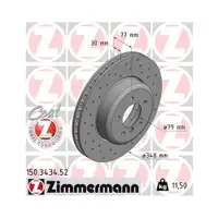 Original ZIMMERMANN 150.3434.52 Bremsscheiben 2 Stück für BMW