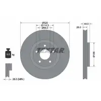 Original TEXTAR 92222003 Bremsscheiben 2 Stück vorne für NISSAN