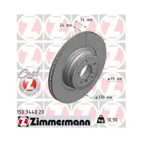 ZIMMERMANN 150.3440.20 Bremsscheiben 2 Stück für BMW