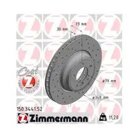 ZIMMERMANN 150.3441.52 Bremsscheiben 2 Stück für BMW