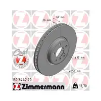 ZIMMERMANN 150.3442.20 Bremsscheiben 2 Stück für BMW