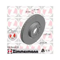 Original Zimmermann 150.3448.20 Bremsscheiben 2 Stück für BMW