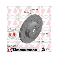 Original ZIMMERMANN 150.3451.52 Bremsscheiben 2 Stück für BMW