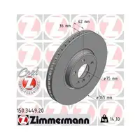 ZIMMERMANN 150.3449.20 Bremsscheiben 2 Stück für BMW