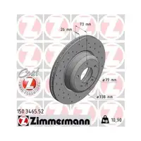 Original ZIMMERMANN 150.3465.52 Bremsscheiben 2 Stück für BMW