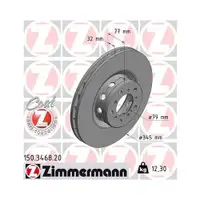 ZIMMERMANN 150.3468.20 Bremsscheiben 2 Stück für BMW
