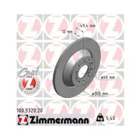 Zimmermann 100.3320.20 Bremsscheiben 2 Stück AUDI