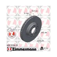 Zimmermann 600.3226.20 Bremsscheiben 2 Stück PORSCHE