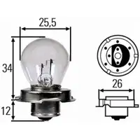 HELLA 8GA 008 899-061 Gluehl 6V S3 P26s