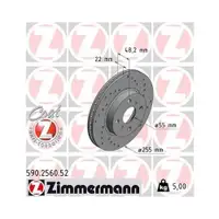ZIMMERMANN 590.2560.52 Bremsscheiben 2 Stück für TOYOTA