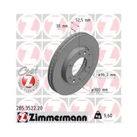 Zimmermann 285.3522.20 Bremsscheiben 2 Stück HYUNDAI