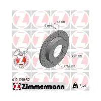 Original ZIMMERMANN 610.1198.52 Bremsscheiben 2 Stück für VOLVO