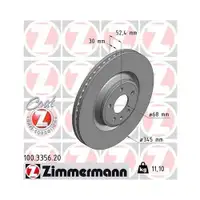 Zimmermann 100.3356.20 Bremsscheiben 2 Stück AUDI