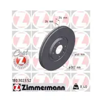 Original ZIMMERMANN 180.3023.52 Bremsscheiben 2 Stück für CITROËN
