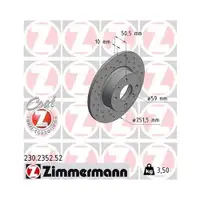 Original ZIMMERMANN 230.2352.52 Bremsscheiben 2 Stück für FIAT