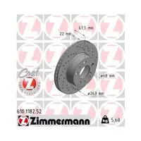 ZIMMERMANN 610.1182.52 Bremsscheiben 2 Stück für VOLVO