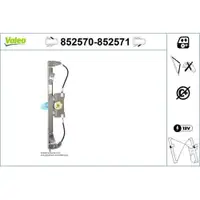 Fensterheber Valeo 852570 für Fiat Vorne Links