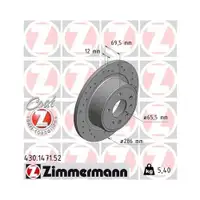 Original ZIMMERMANN 430.1471.52 Bremsscheiben 2 Stück für OPEL