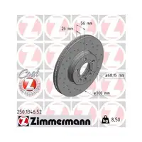 Original Zimmermann 250.1346.52 Bremsscheiben 2 Stück für VW