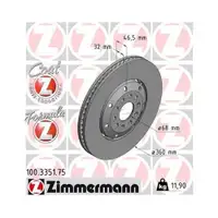 Original ZIMMERMANN 100.3351.75 Bremsscheiben 2 Stück für AUDI