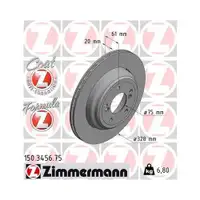 Original ZIMMERMANN 150.3456.75 Bremsscheiben 2 Stück für BMW
