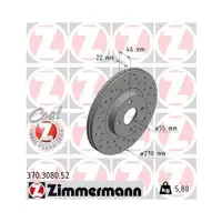 Original ZIMMERMANN 370.3080.52 Bremsscheiben 2 Stück für MAZDA