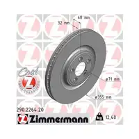ZIMMERMANN 290.2264.20 Bremsscheiben 2 Stück für JAGUAR