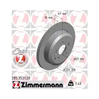 ZIMMERMANN 285.3521.20 Bremsscheiben 2 Stück für HYUNDAI
