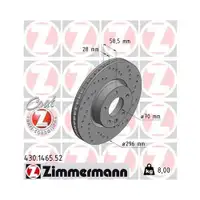 Original Zimmermann 430.1465.52 Bremsscheiben 2 Stück für OPEL