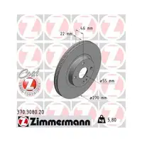 Zimmermann 370.3080.20 Bremsscheiben 2 Stück für MAZDA
