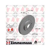 ZIMMERMANN 590.2583.20 Bremsscheiben 2 Stück TOYOTA
