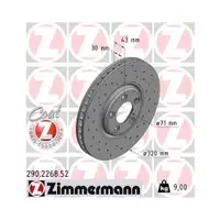 ZIMMERMANN 290.2268.52 Bremsscheiben 2 Stück für JAGUAR