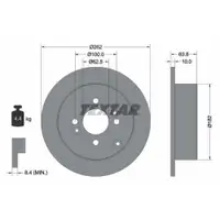 Original TEXTAR 92161303 Bremsscheiben 2 Stück hinten für HYUNDAI