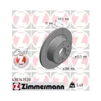 ZIMMERMANN 430.1471.20 Bremsscheiben 2 Stück OPEL