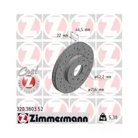 ZIMMERMANN 320.3803.52 Bremsscheiben 2 Stück für HYUNDAI KIA