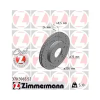 Original ZIMMERMANN 370.3065.52 Bremsscheiben 2 Stück für MAZDA