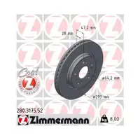 Original Zimmermann 280.3175.52 Bremsscheiben 2 Stück für HONDA