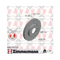 ZIMMERMANN 600.1597.20 Bremsscheiben 2 Stück
