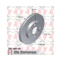 Original Zimmermann 320.3801.00 Bremsscheiben 2 Stück für KIA