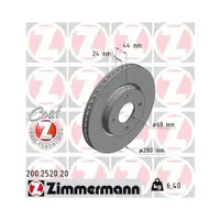 Zimmermann 200.2520.20 Bremsscheiben 2 Stück NISSAN