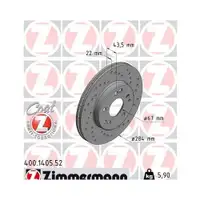 Original ZIMMERMANN 400.1405.52 Bremsscheiben 2 Stück für MERCEDES-BENZ