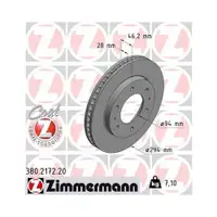 Zimmermann 380.2172.20 Bremsscheiben 2 Stück MITSUBISHI